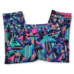 Fila Sport Maui Skimmer Run Capri Leggings Multicolor Techno Aztec Geometric S